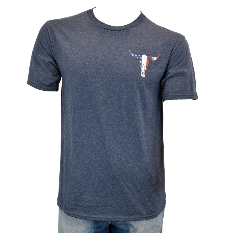 Men's Heather Navy Freedom Is Never Free Short Sleeve T-Shirt from Cowboy Hardware