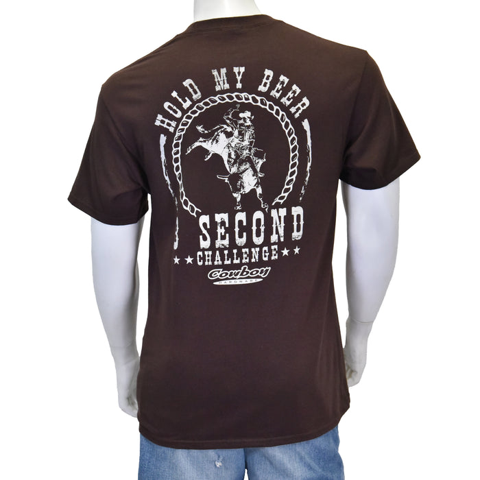 Men's Hold My Beer Brown Short Sleeve T-Shirt from Cowboy Hardware