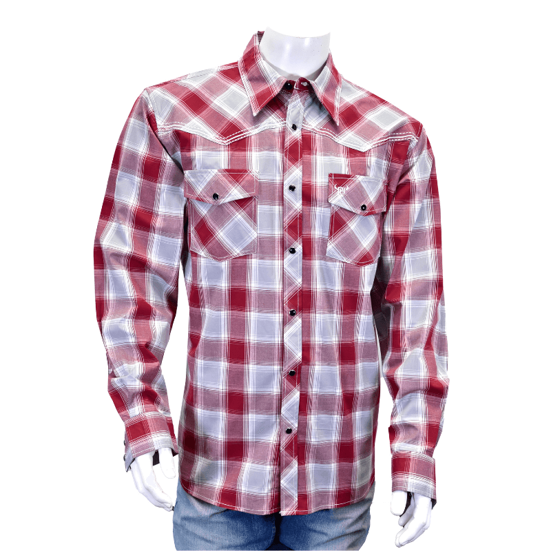 Men's Hombre Chili Long Sleeve Plaid Western Shirt from Cowboy Hardware