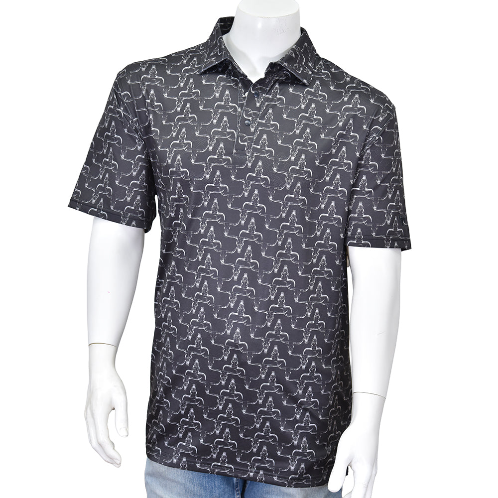 Men's Hombre Skull Black Short Sleeve CH Polo from Cowboy Hardware