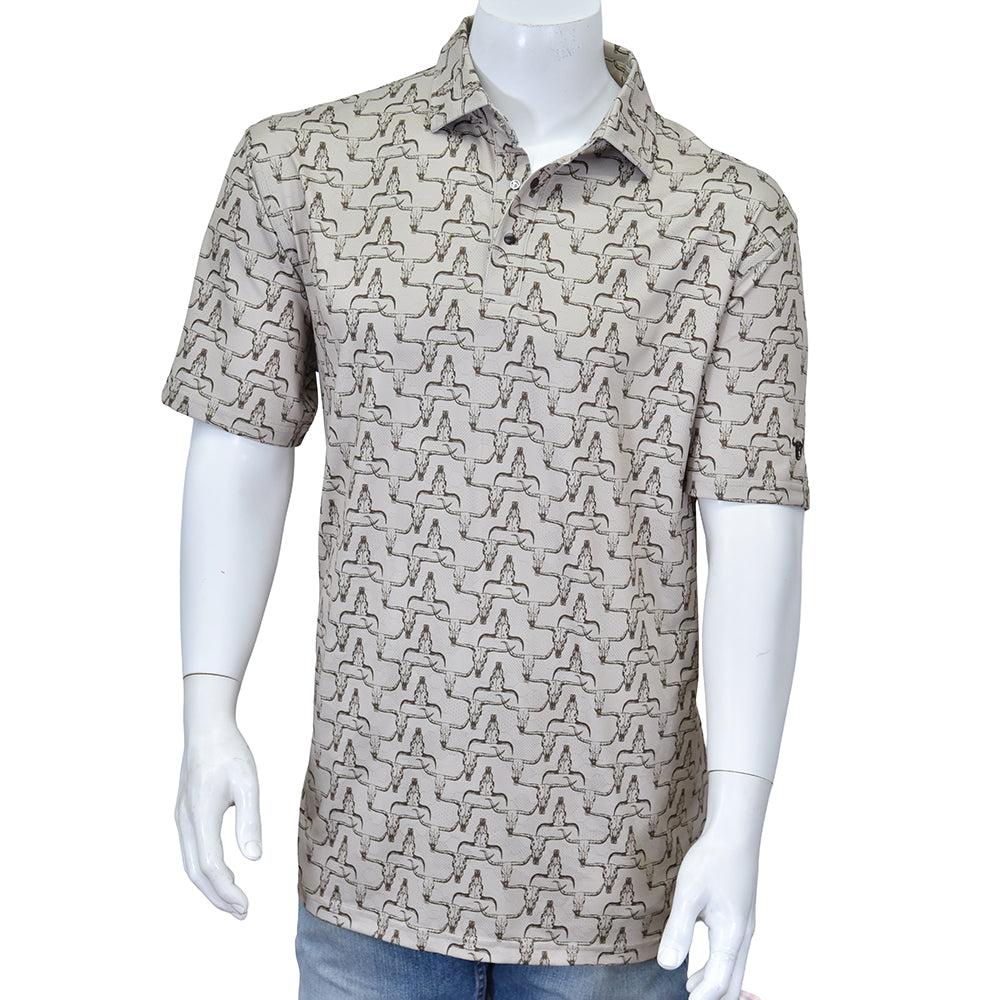 Men's Hombre Skull Tan Short Sleeve CH Polo from Cowboy Hardware