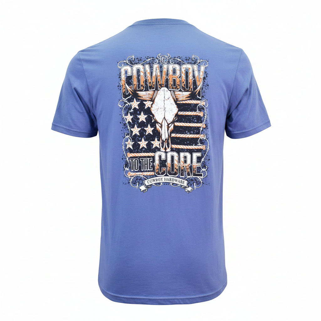 Men's Indigo Cowboy to the Core Short Sleeve Tee from Cowboy Hardware