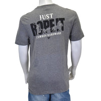 Men's Just Rope It Short Sleeve Charcoal T-Shirt from Cowboy Hardware