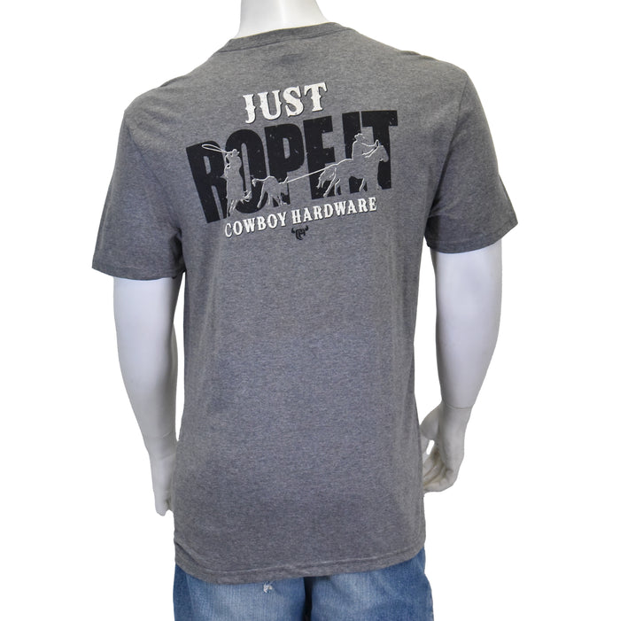 Men's Just Rope It Short Sleeve Charcoal T-Shirt from Cowboy Hardware