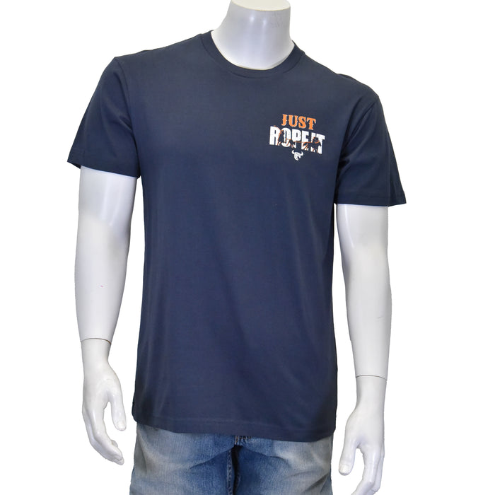 Men's Just Rope It Short Sleeve Slate Blue T-Shirt from Cowboy Hardware