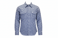 Men's Navy Tonal Paisley Western Shirt from Cowboy Hardware