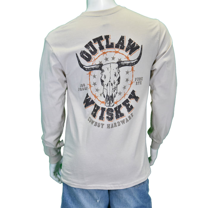 Men's Outlaw Whiskey Tan Long Sleeve T-Shirt from Cowboy Hardware