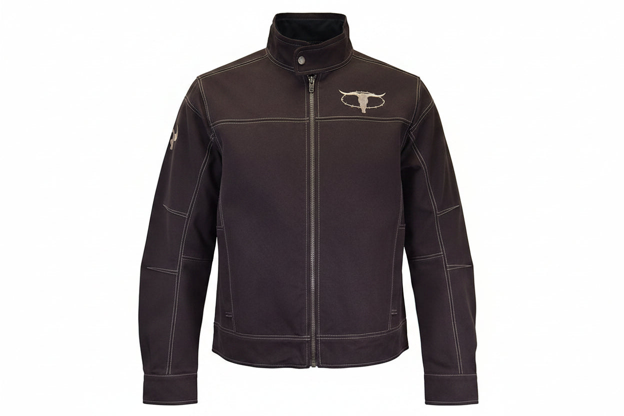 Men's Skull Barb Brown Canvas Jacket from Cowboy Hardware
