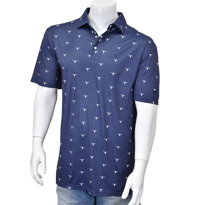 Men's Skull Scatter Navy Short Sleeve CH Polo from Cowboy Hardware