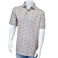 Men's Skull Scatter Tan Short Sleeve CH Polo from Cowboy Hardware