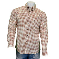 Men's Tan Circle Star Long Sleeve Western Shirt With Buttons from Cowboy Hardware
