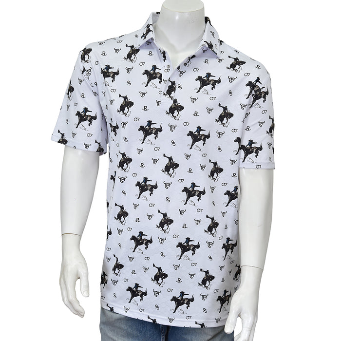 Men's Vintage Bronc White Short Sleeve CH Polo from Cowboy Hardware