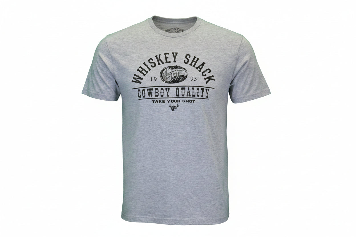 Men's Whiskey Shack Grey Short Sleeve T-Shirt from Cowboy Hardware
