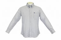 Men's White Puzzle Star Long Sleeve Western Shirt from Cowboy Hardware