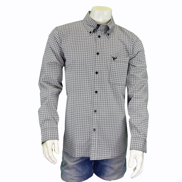 Men's White Twisted Adobe Long Sleeve Western Shirt from Cowboy Hardware