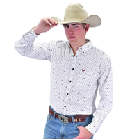 Men's White "Paisley Geo" Long Sleeve Western Shirt from Cowboy Hardware