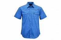 Men's "All Over Skull" Blue Short Sleeve Western Shirt from Cowboy Hardware