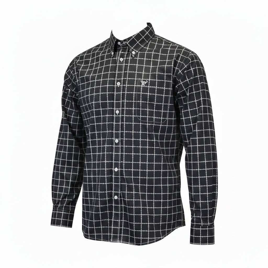 Men's "Barbed" Black Long Sleeve Western Shirt from Cowboy Hardware