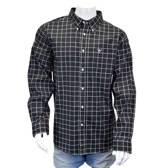 Men's "Barbed" Black Long Sleeve Western Shirt from Cowboy Hardware