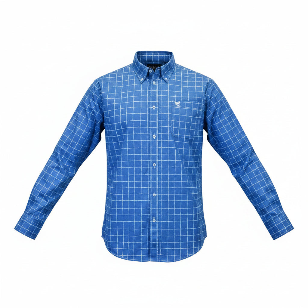 Men's "Barbed" Blue Long Sleeve Western Shirt from Cowboy Hardware