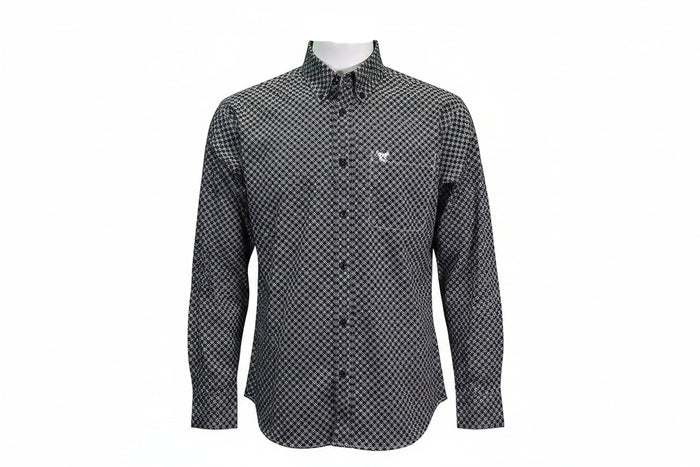 Men's "Geo Floral" Black Long Sleeve Western Shirt from Cowboy Hardware