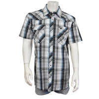 Men's "Hermosillo Jacquard" White Short Sleeve Western Shirt from Cowboy Hardware