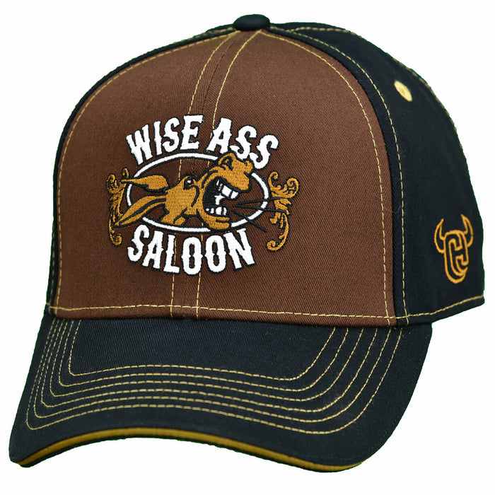 Mens Wise Ass Saloon Brown and Black Snapback from Cowboy Hardware