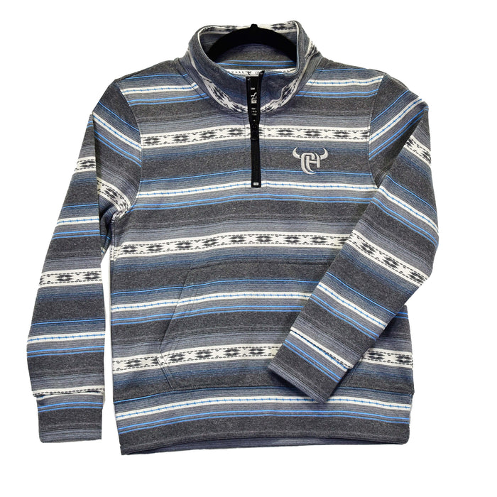 Toddler Boy's Black and Blue Striped Serape Fleece Cadet from Cowboy Hardware