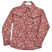 Toddler Boy's Burgundy Range Floral Long Sleeve Western Shirt from Cowboy Hardware