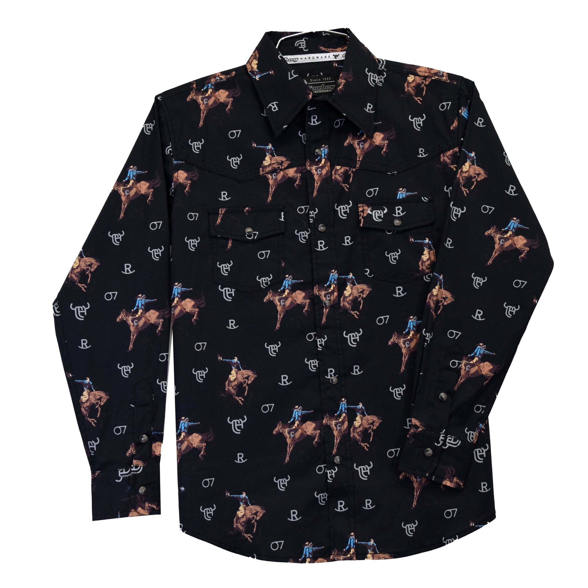 Toddler Boy's CH Black "Vintage Bronc" Long Sleeve Western Shirt from Cowboy Hardware