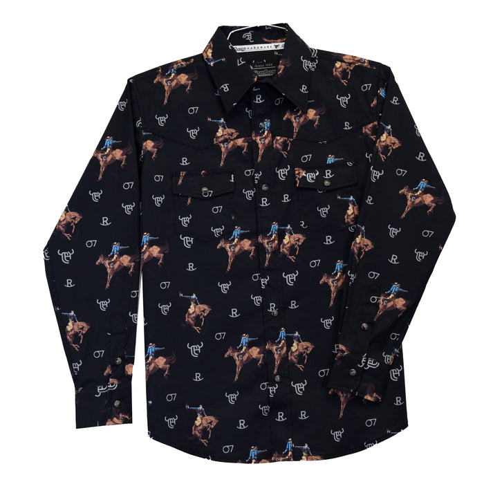 Toddler Boy's CH Black "Vintage Bronc" Long Sleeve Western Shirt from Cowboy Hardware