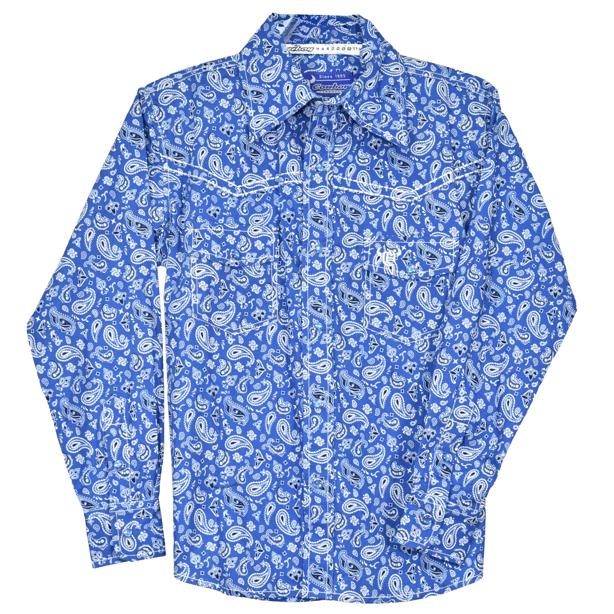 Toddler Boy's CH Blue "Scatter Paisley" Long Sleeve Western Shirt from Cowboy Hardware