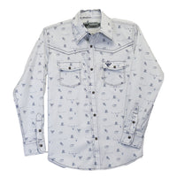 Toddler Boy's CH Gray "Branding Irons" Long Sleeve Western Shirt from Cowboy Hardware