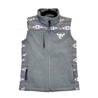 Toddler Boy's CH Gray "Tonal Aztec" Poly Shell Vest from Cowboy Hardware