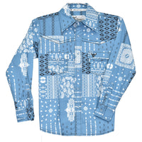 Toddler Boy's CH Indigo "Aztec Bandana" Long Sleeve Western Shirt from Cowboy Hardware