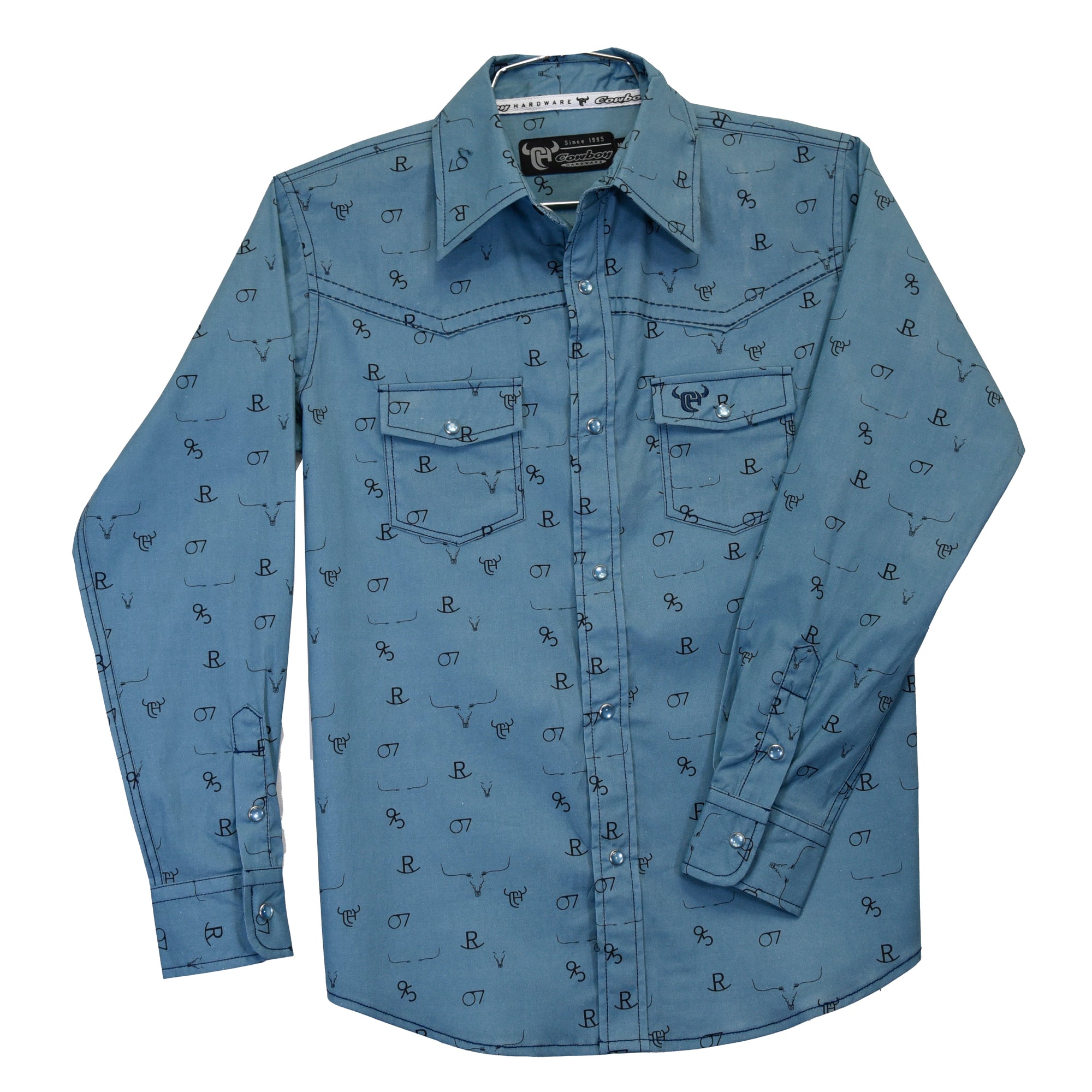Toddler Boy's CH Indigo "Branding Irons" Long Sleeve Western Shirt from Cowboy Hardware