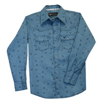 Toddler Boy's CH Indigo "Branding Irons" Long Sleeve Western Shirt from Cowboy Hardware
