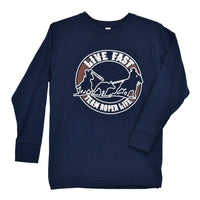 Toddler Boy's CH Navy "Live Fast" Long Sleeve T-Shirt from Cowboy Hardware