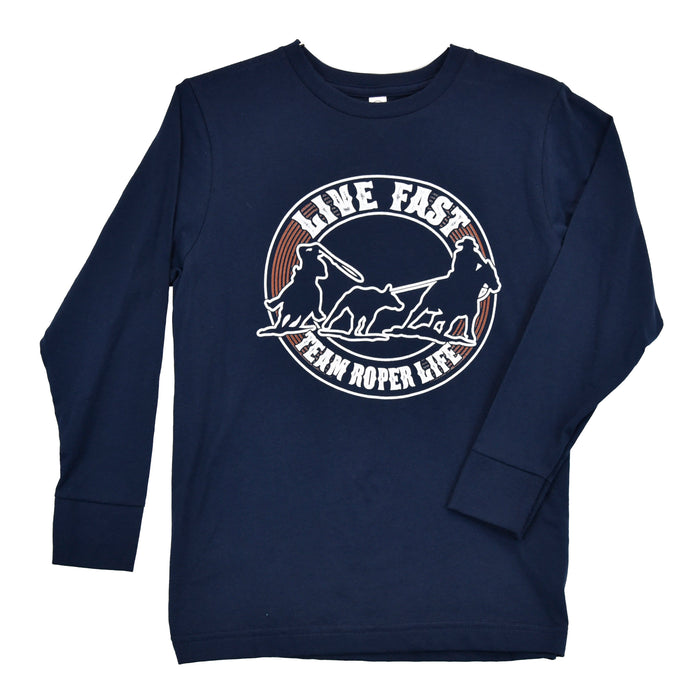 Toddler Boy's CH Navy "Live Fast" Long Sleeve T-Shirt from Cowboy Hardware
