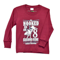 Toddler Boy's CH Red "Hooked on an 8 Second Ride" Long Sleeve T-Shirt from Cowboy Hardware