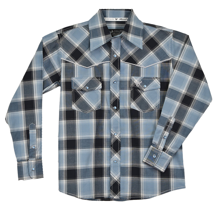 Toddler Boy's CH Slate Blue "Hombre" Long Sleeve Western Shirt from Cowboy Hardware