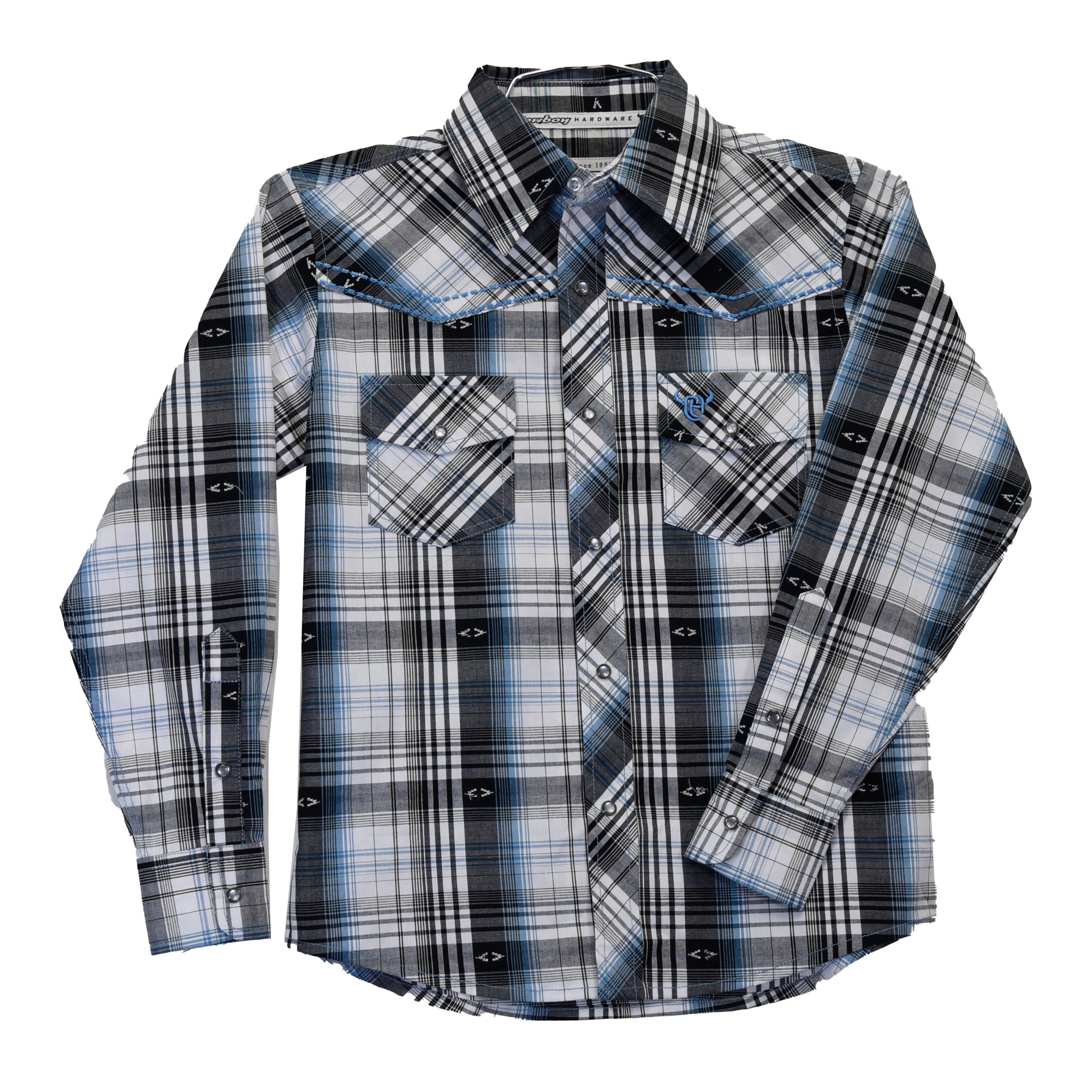 Toddler Boy's CH White "Hermosillo Jacquard" Long Sleeve Western Shirt from Cowboy Hardware