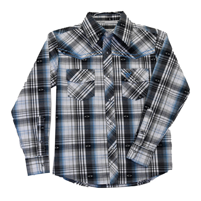 Toddler Boy's CH White "Hermosillo Jacquard" Long Sleeve Western Shirt from Cowboy Hardware