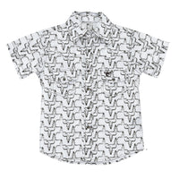 Toddler Boy's CH White "Hombre Skull" Short Sleeve Western Shirt from Cowboy Hardware