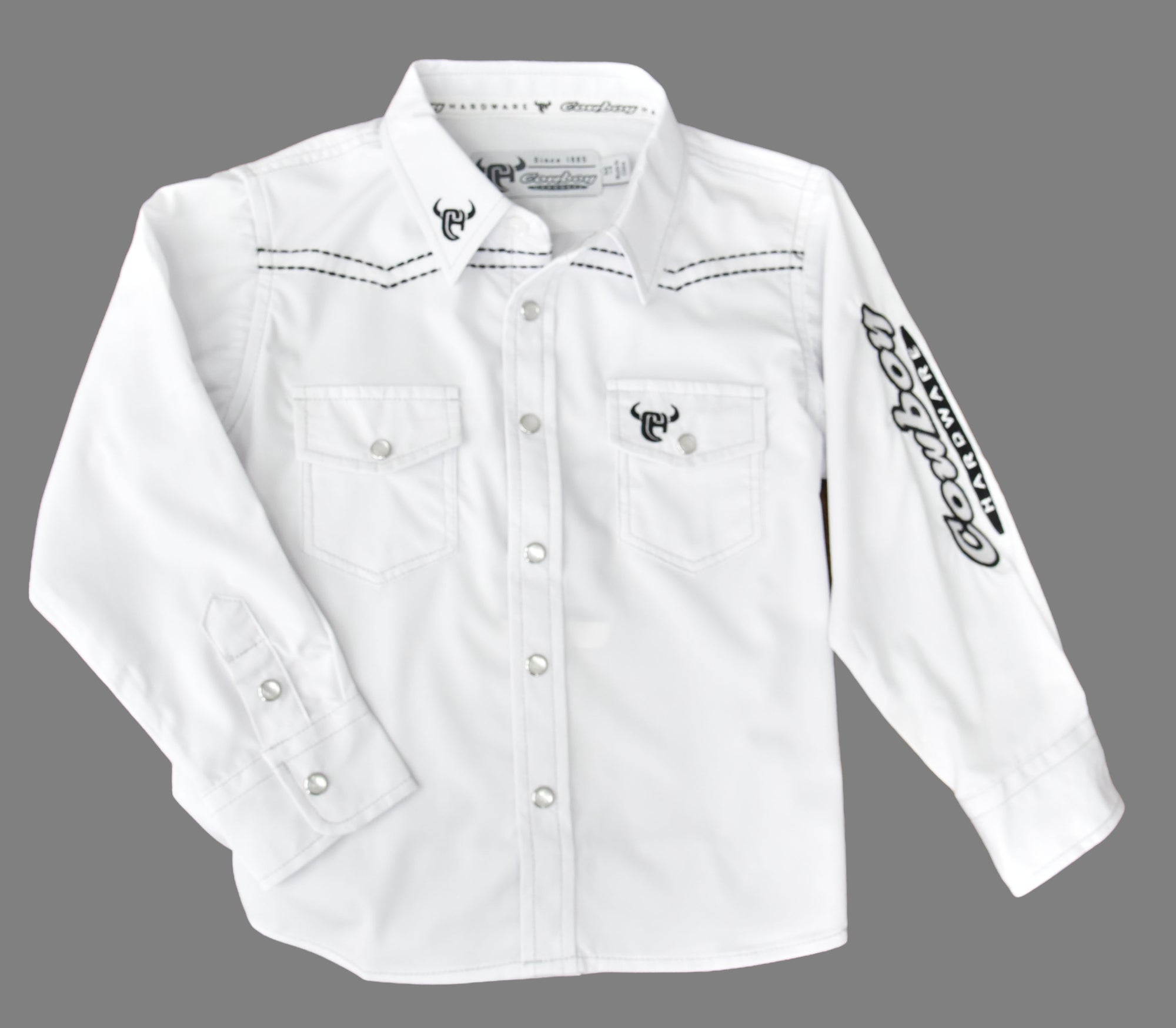 Toddler Boy's CH White "Solid" Long Sleeve Western Shirt from Cowboy Hardware