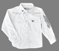 Toddler Boy's CH White "Solid" Long Sleeve Western Shirt from Cowboy Hardware