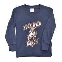 Toddler Boys CH "Buck Wild Ranch" Heather Navy Long Sleeve T-Shirt from Cowboy Hardware