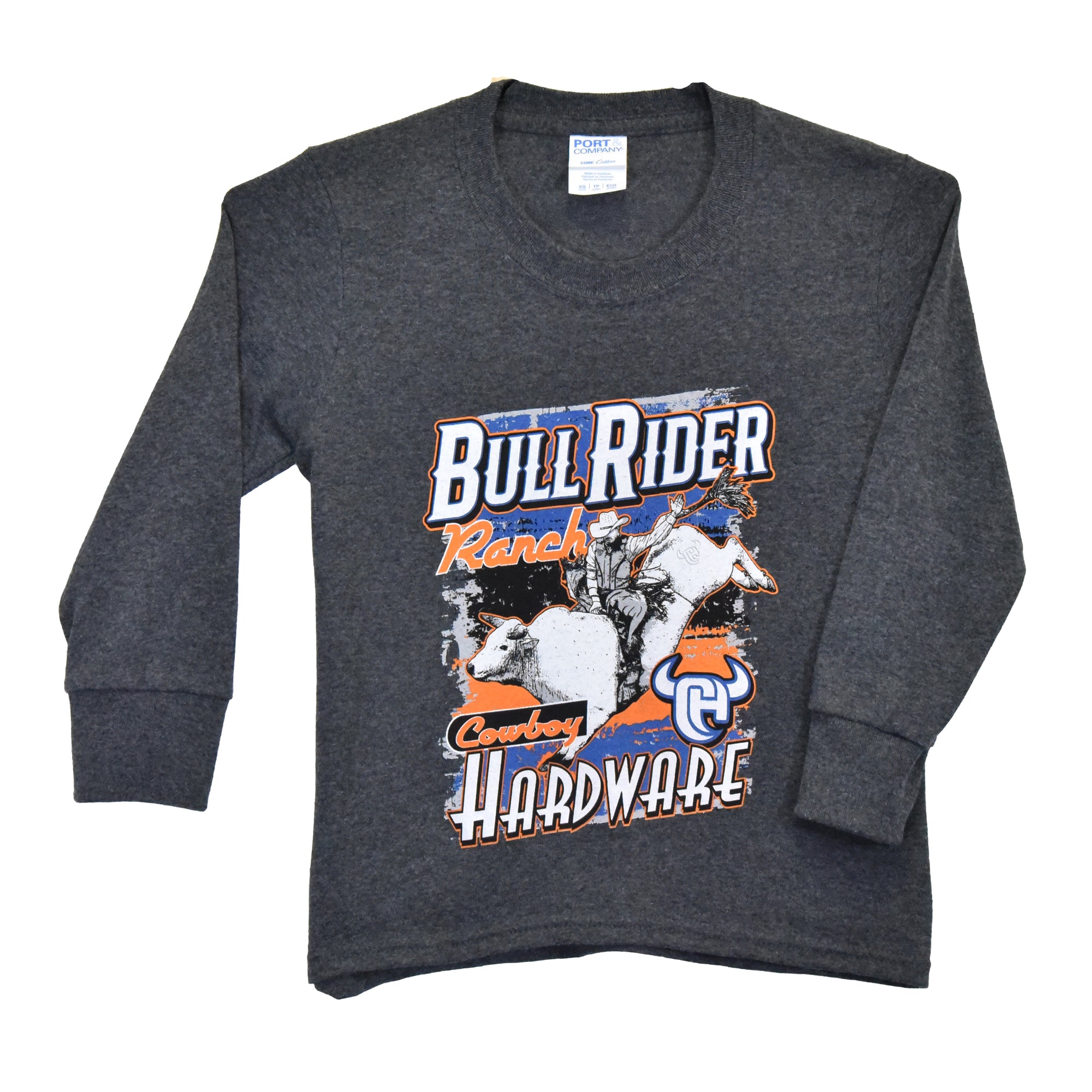 Toddler Boys CH "Bull Rider Ranch" Heather Granite Long Sleeve T-Shirt from Cowboy Hardware