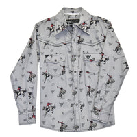 Toddler Boys CH "Vintage Bronc" Gray Long Sleeve Western Shirt from Cowboy Hardware