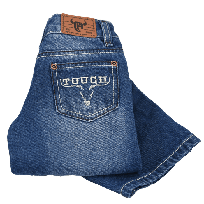 Toddler Boys Tough Skull Medium Wash Jeans from Cowboy Hardware